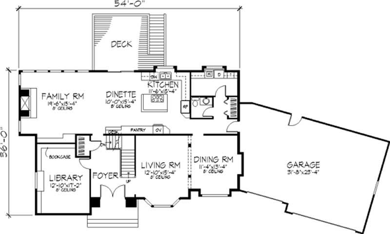 Floor Plan First Story of European Plan #146-1135