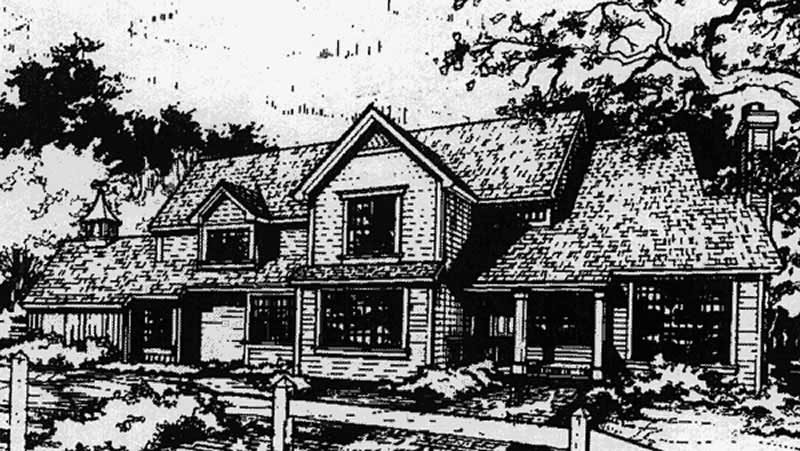 Front view of Luxury home (ThePlanCollection: House Plan #146-1136)