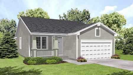 Front view of Country home (ThePlanCollection: House Plan #146-1137)