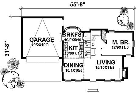 Floor Plan First Story of Cape Cod Plan #146-1141