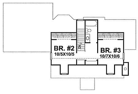 Floor Plan Second Story of Cape Cod Plan #146-1141