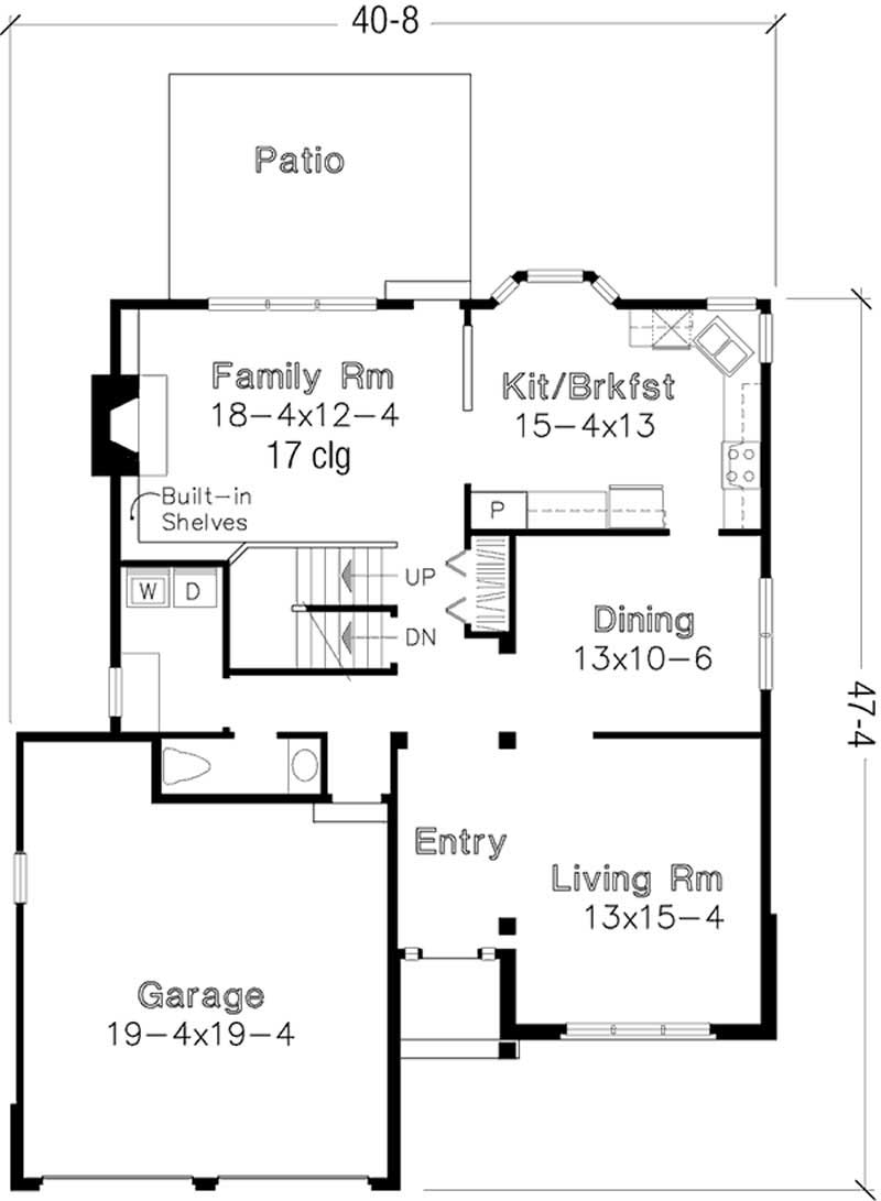 Floor Plan First Story of Country Plan #146-1143