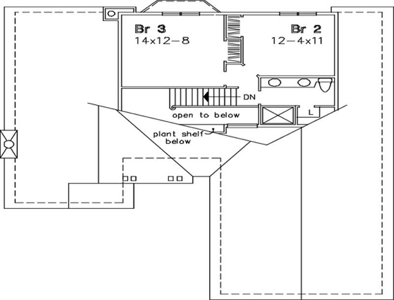 Floor Plan Second Story of Cape Cod Plan #146-1145