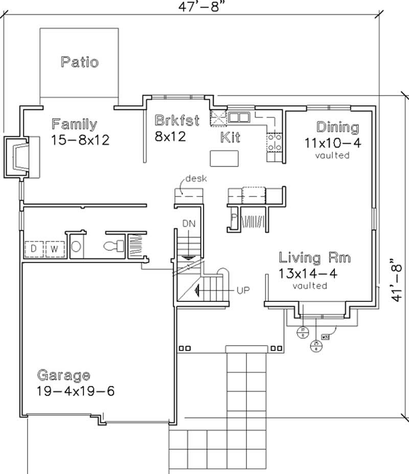 Floor Plan First Story of Country Plan #146-1148