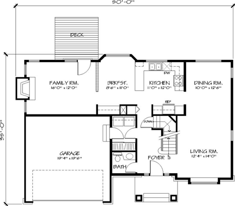 Floor Plan First Story of Country Plan #146-1150
