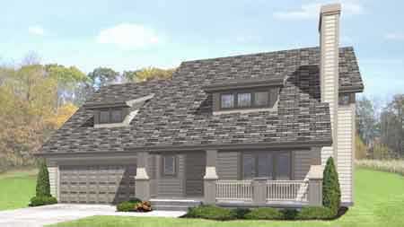 Front view of Craftsman home (ThePlanCollection: House Plan #146-1186)