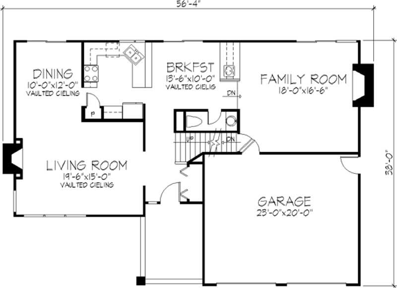 Floor Plan First Story of Country Plan #146-1189