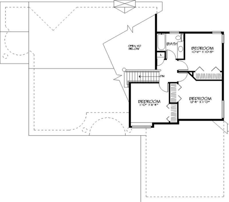 Floor Plan Second Story of Cape Cod Plan #146-1194