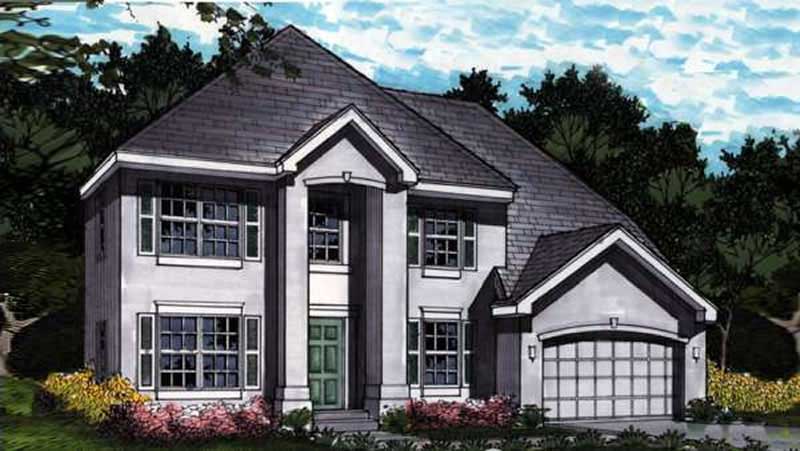 Front view of Contemporary home (ThePlanCollection: House Plan #146-1196)