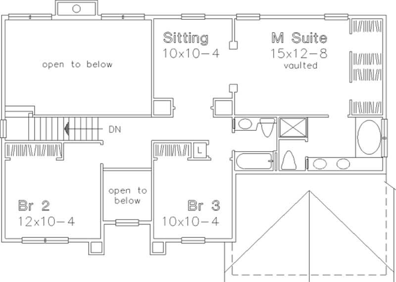 Floor Plan Second Story of Contemporary Plan #146-1196
