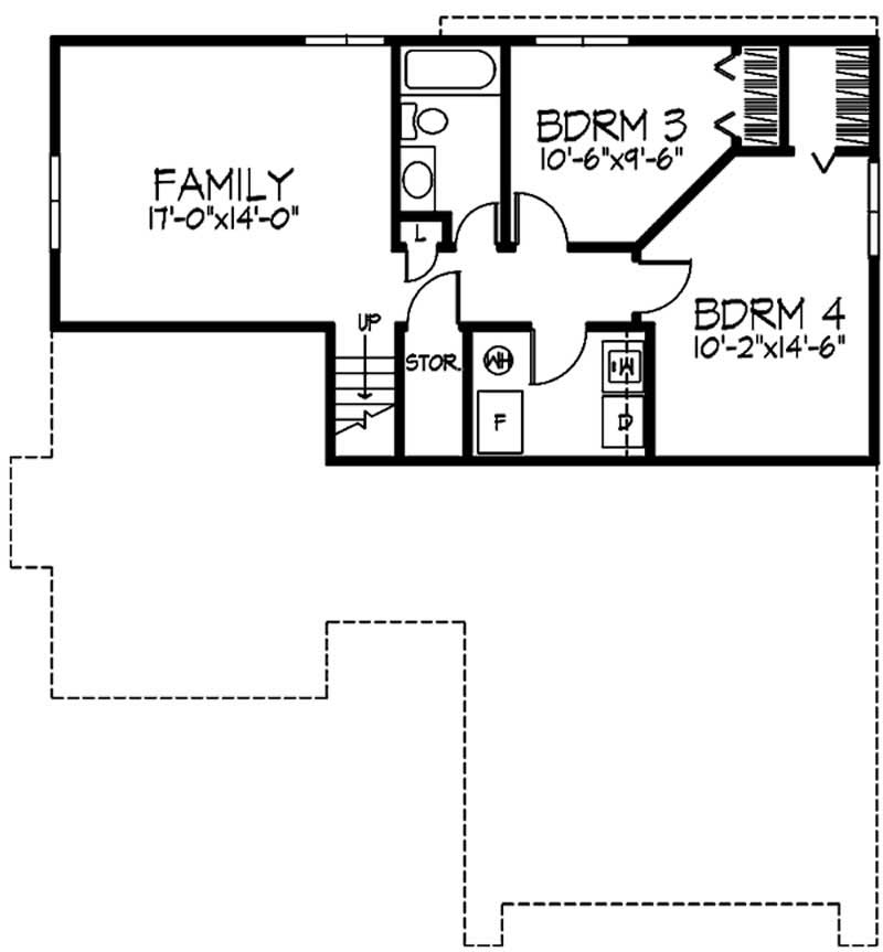 Floor Plan Basement of Country Plan #146-1203