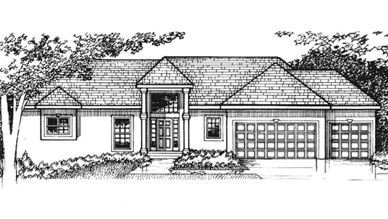 Home Plan Front Elevation of this 3-Bedroom,2766 Sq Ft Plan -146-1218