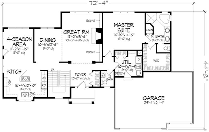 Floor Plan First Story of European Plan #146-1218