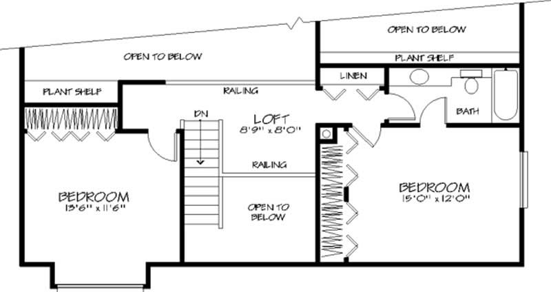 Floor Plan Second Story of Country Plan #146-1221