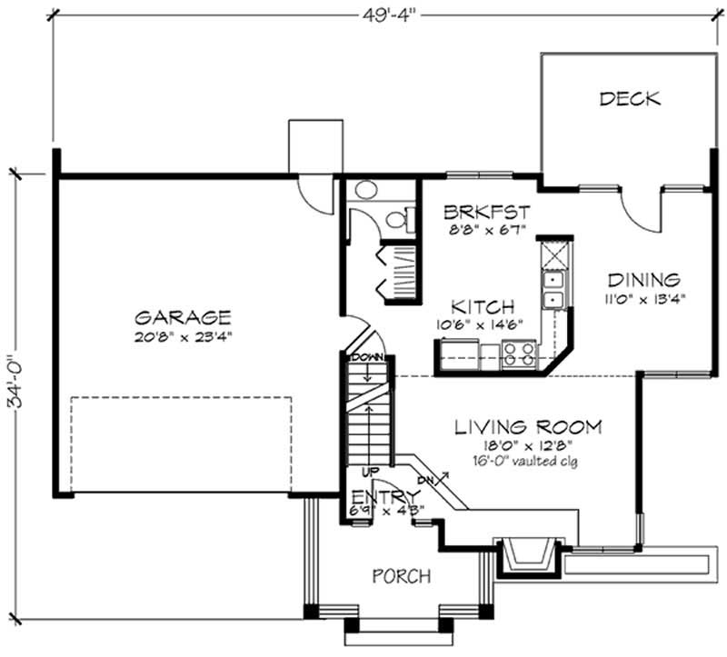Floor Plan First Story of Contemporary Plan #146-1228