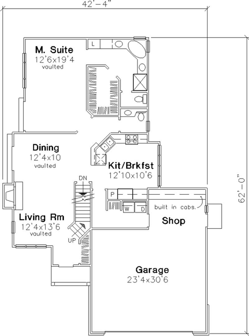 Floor Plan First Story of Cape Cod Plan #146-1247