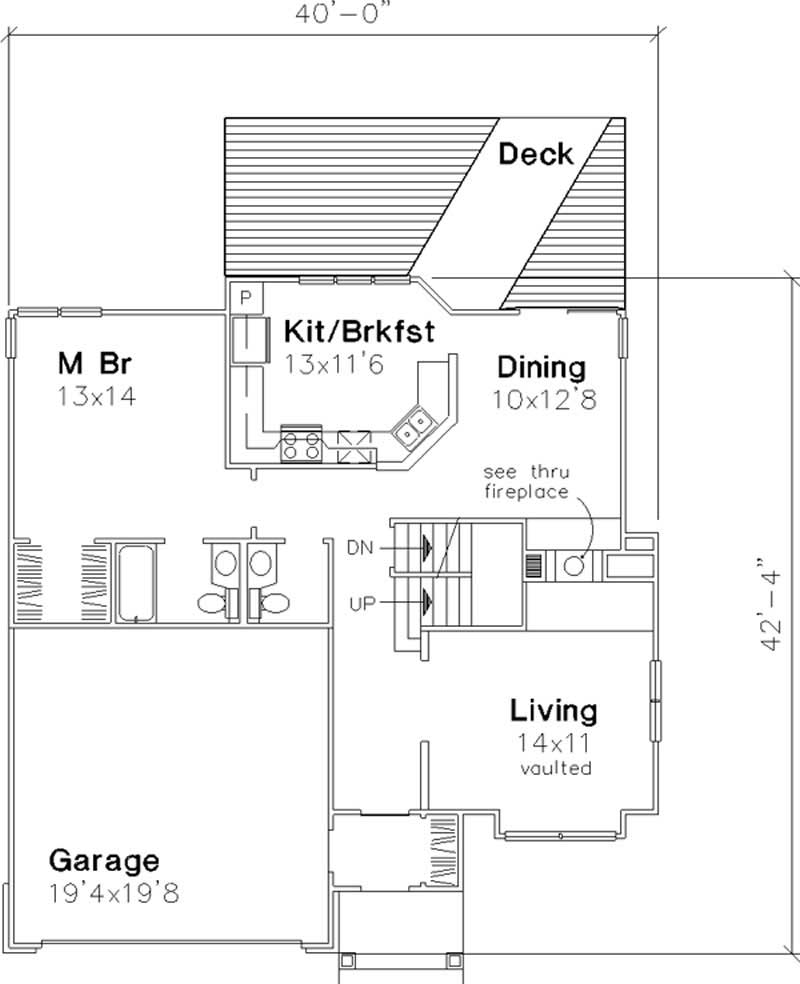Floor Plan First Story of Cape Cod Plan #146-1252