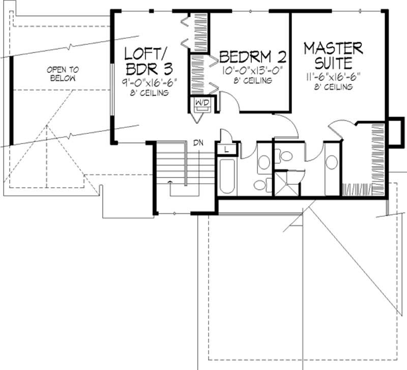 Floor Plan Second Story of Country Plan #146-1274