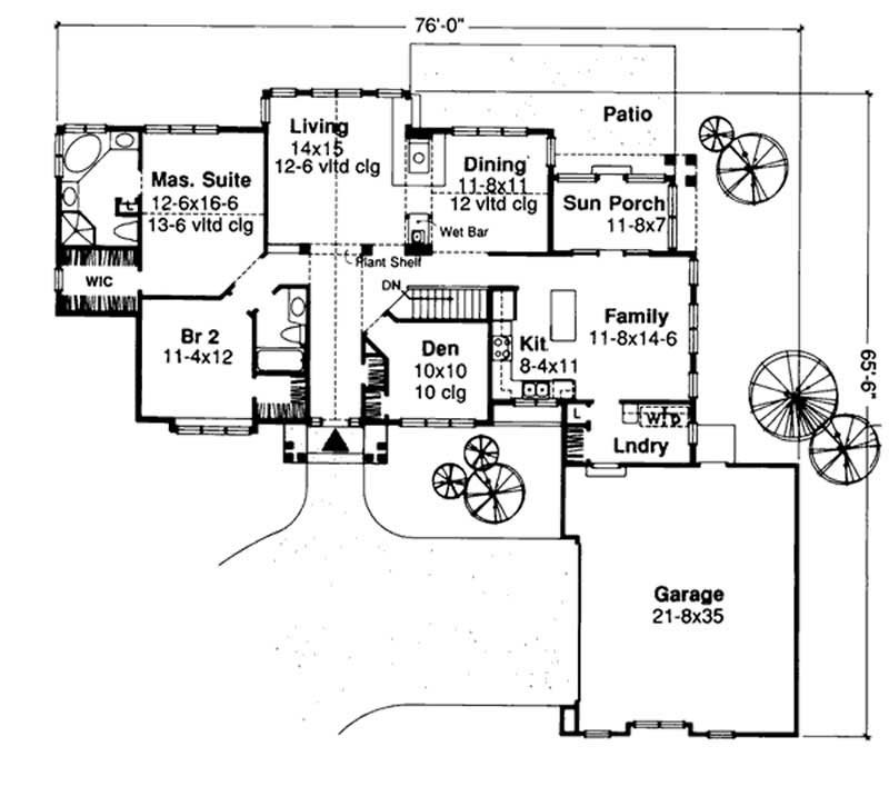 Floor Plan First Story of Country Plan #146-1278