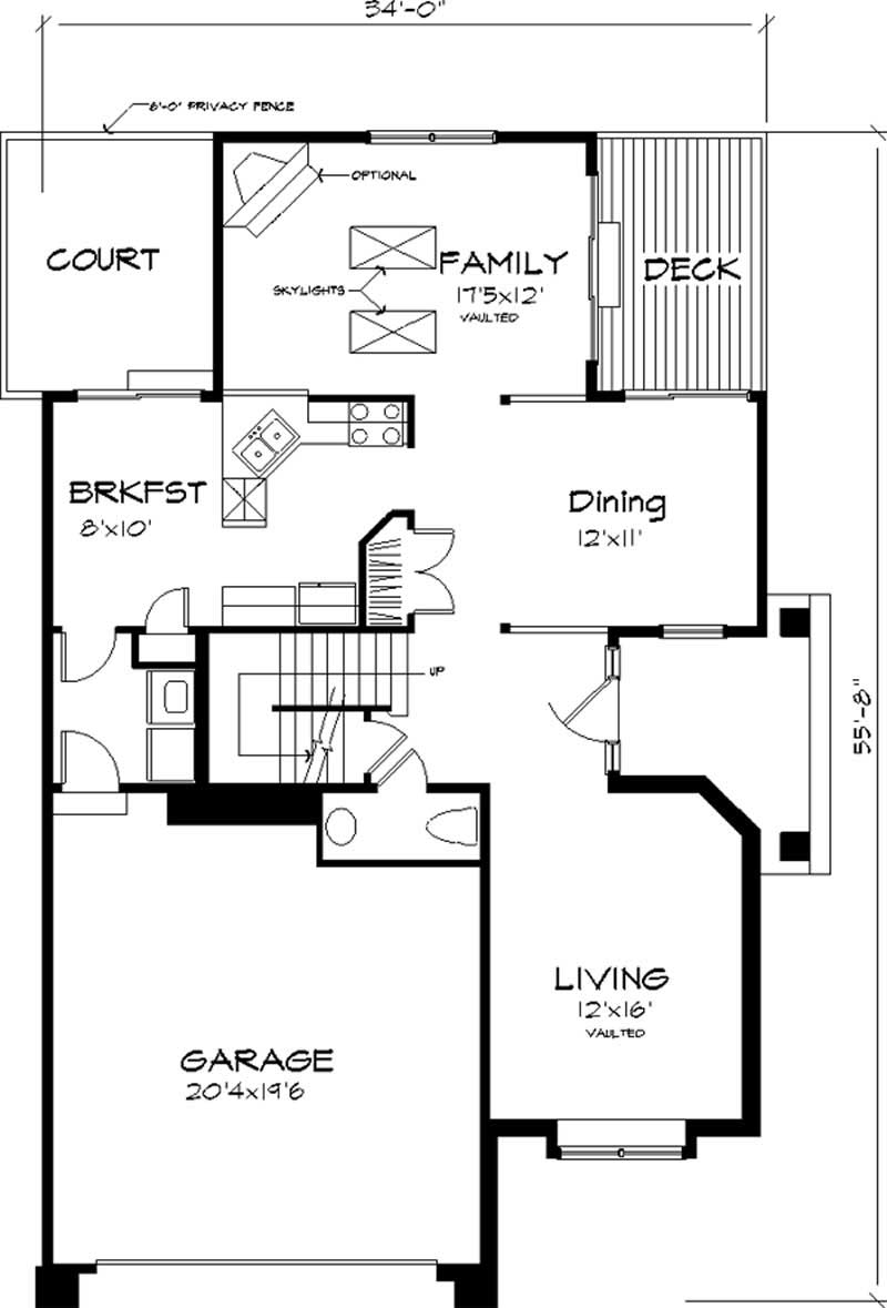 Floor Plan First Story of Country Plan #146-1280