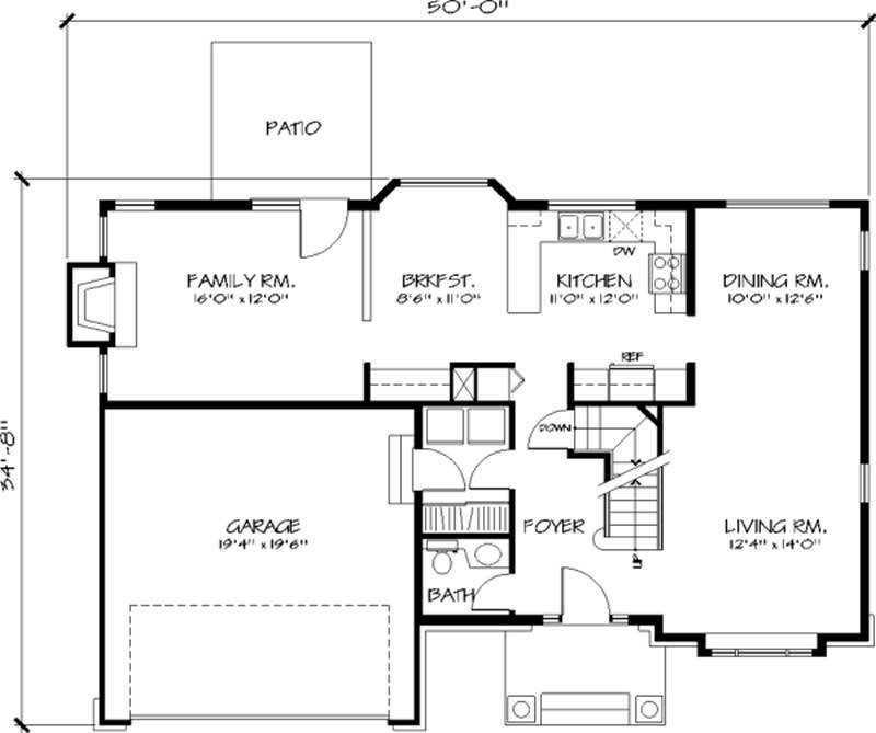 Floor Plan First Story of Cape Cod Plan #146-1289