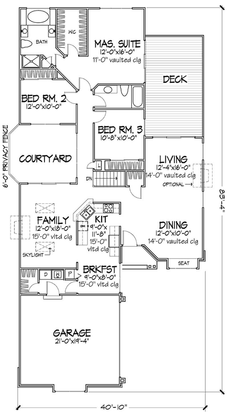 Floor Plan First Story of Country Plan #146-1291