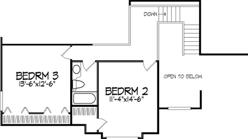 Floor Plan Second Story of Cape Cod Plan #146-1298