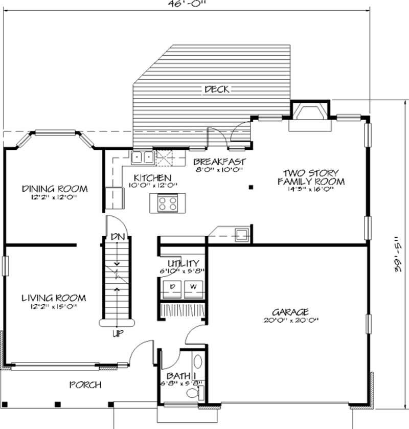 Floor Plan First Story of Country Plan #146-1300