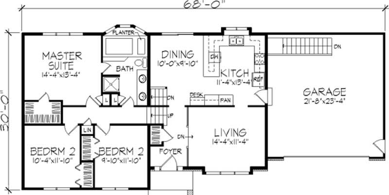 Floor Plan Second Story of Craftsman Plan #146-1302