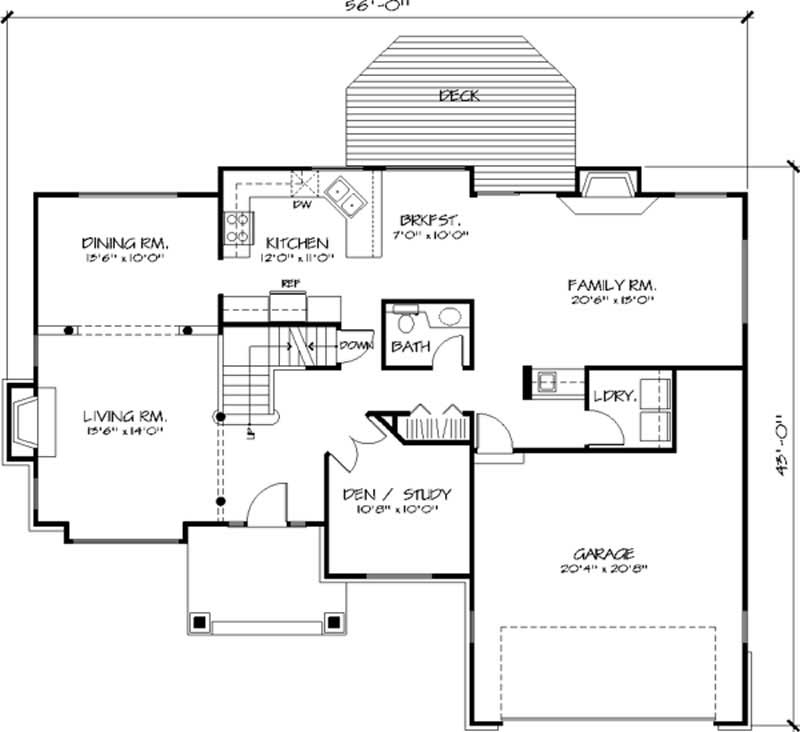 Floor Plan First Story of Country Plan #146-1316