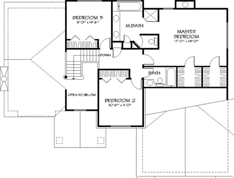 Floor Plan Second Story of Country Plan #146-1316
