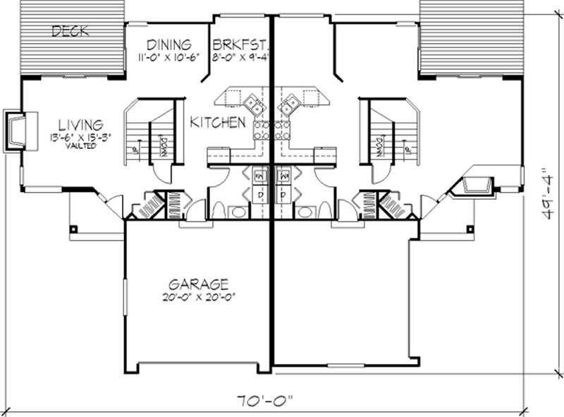Floor Plan First Story of Country Plan #146-1318