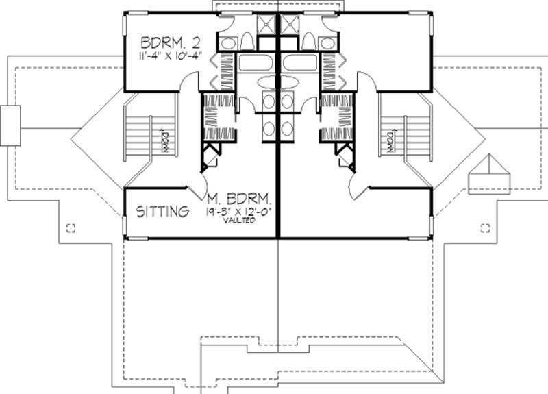 Floor Plan Second Story of Country Plan #146-1318