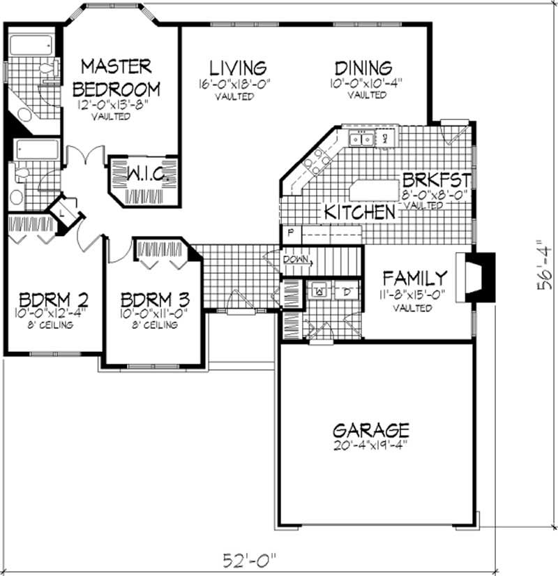 Floor Plan First Story of Country Plan #146-1319