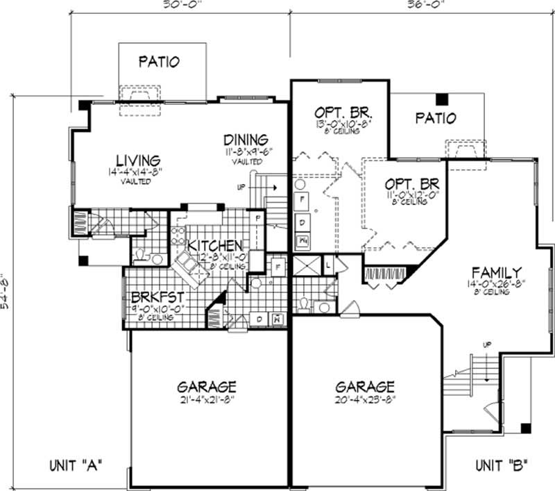 Floor Plan First Story of Country Plan #146-1322