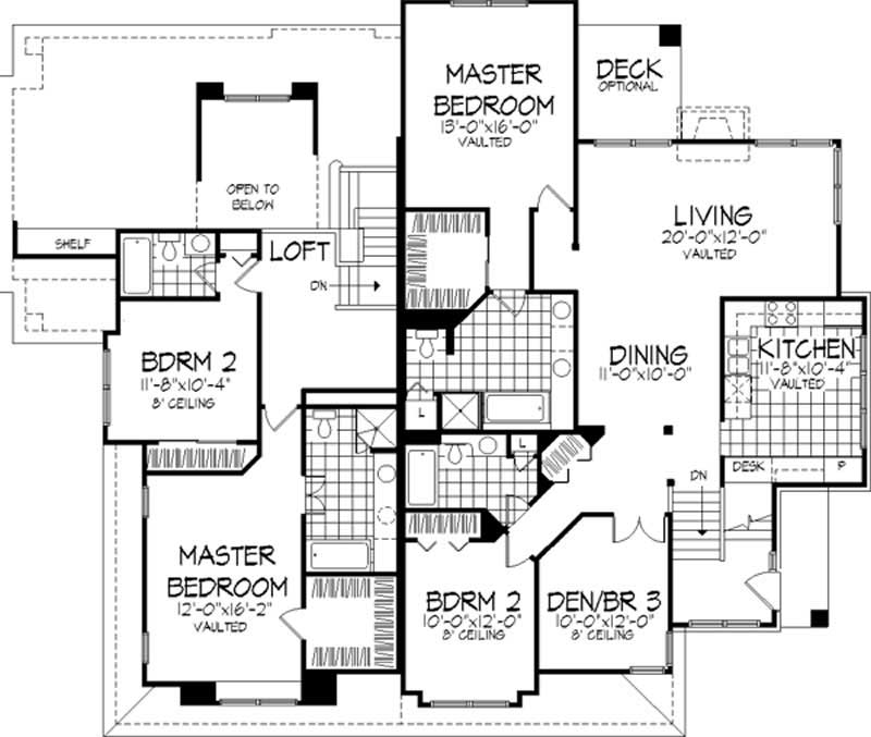 Floor Plan Second Story of Country Plan #146-1322