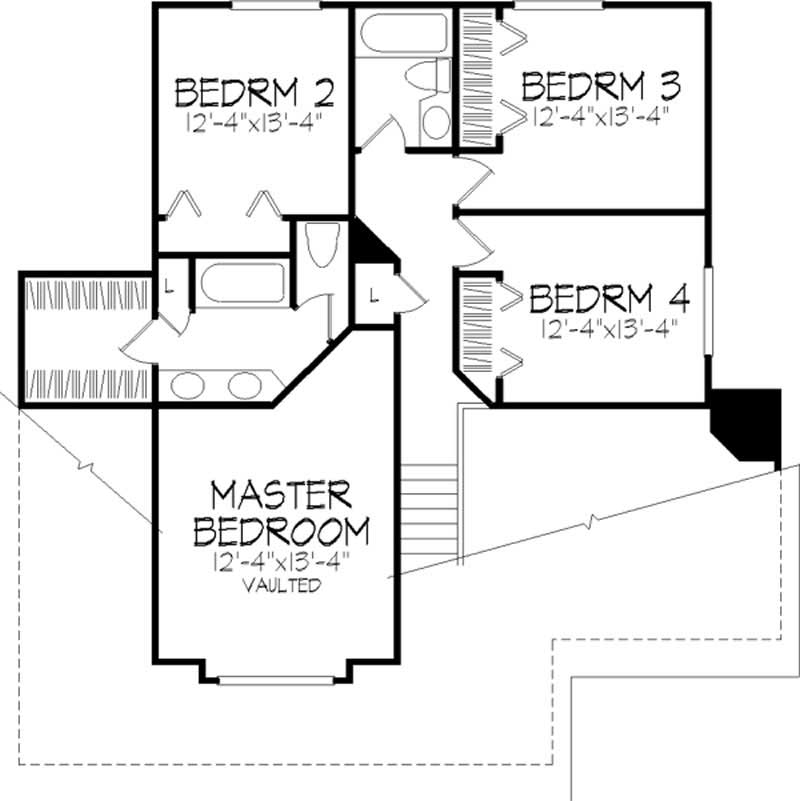 Floor Plan Second Story of Country Plan #146-1323