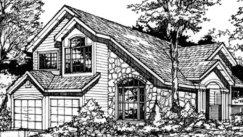 Front view of Contemporary home (ThePlanCollection: House Plan #146-1325)