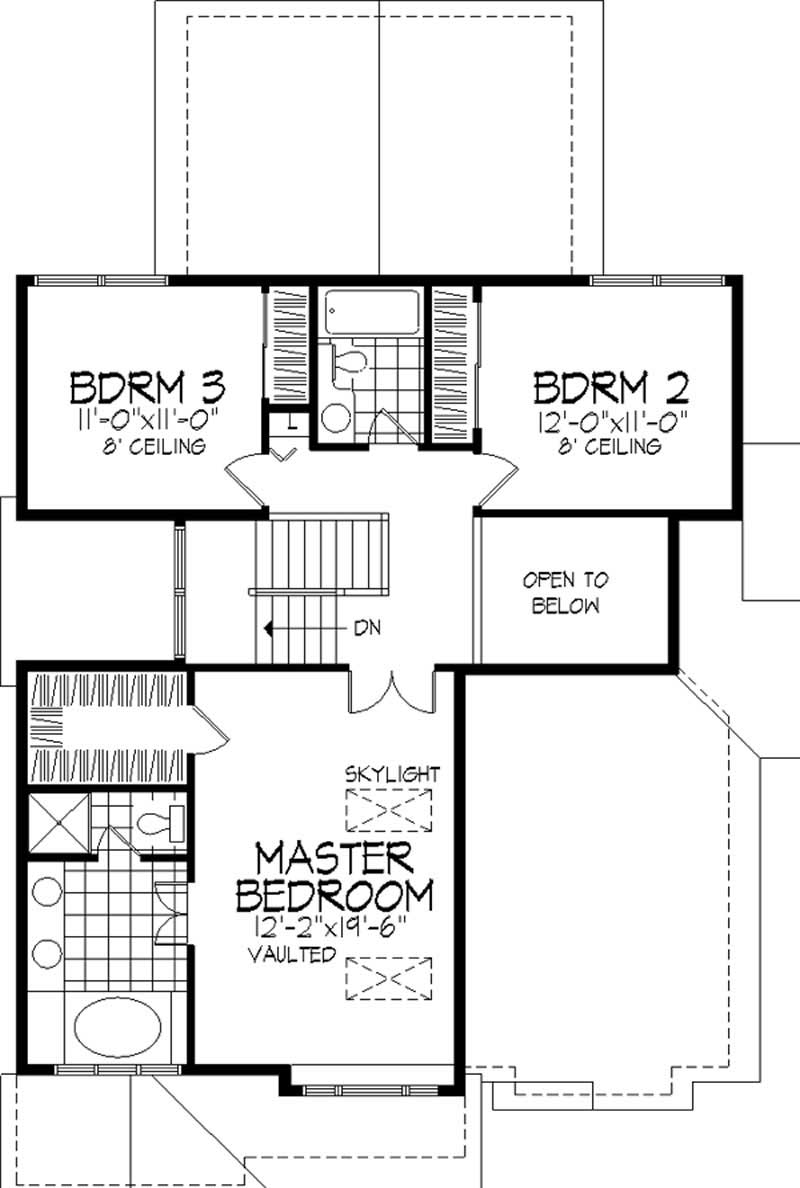 Floor Plan Second Story of Contemporary Plan #146-1325