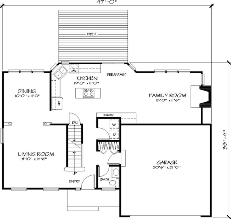 Floor Plan First Story of Contemporary Plan #146-1326