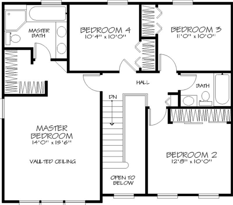 Floor Plan Second Story of Contemporary Plan #146-1326