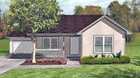 Front view of Ranch home (ThePlanCollection: House Plan #146-1328)