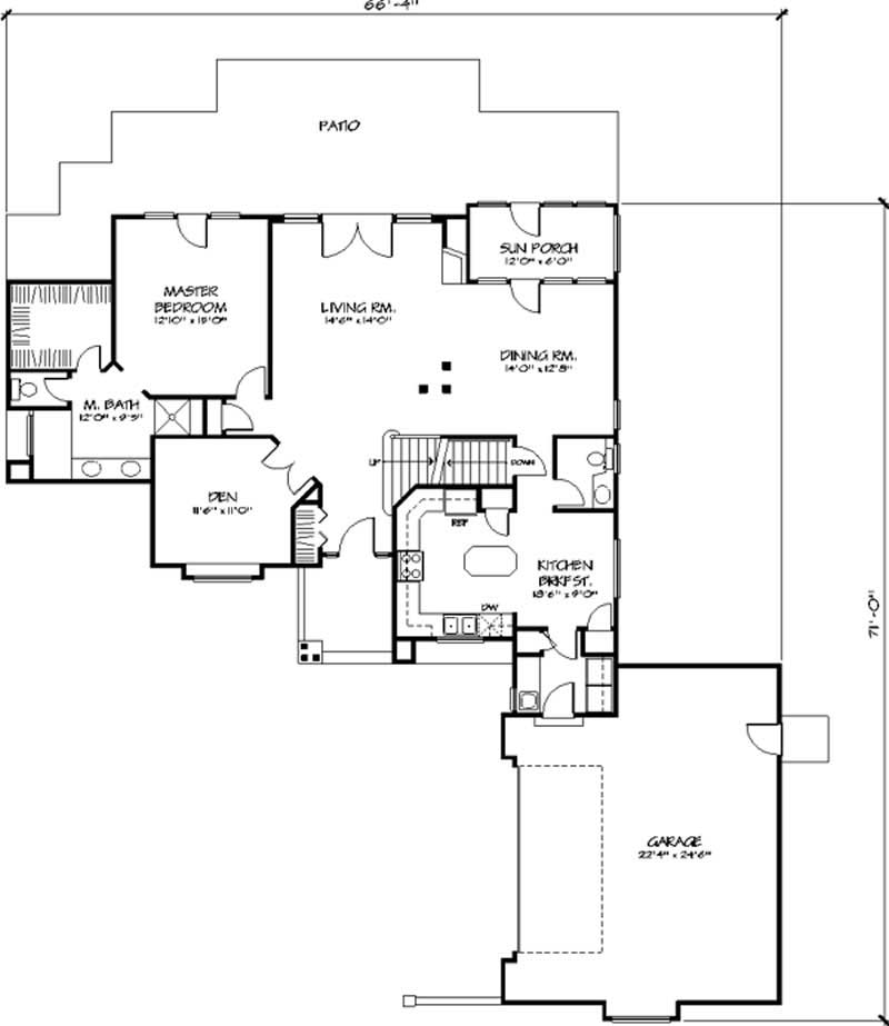 Floor Plan First Story of Cape Cod Plan #146-1330