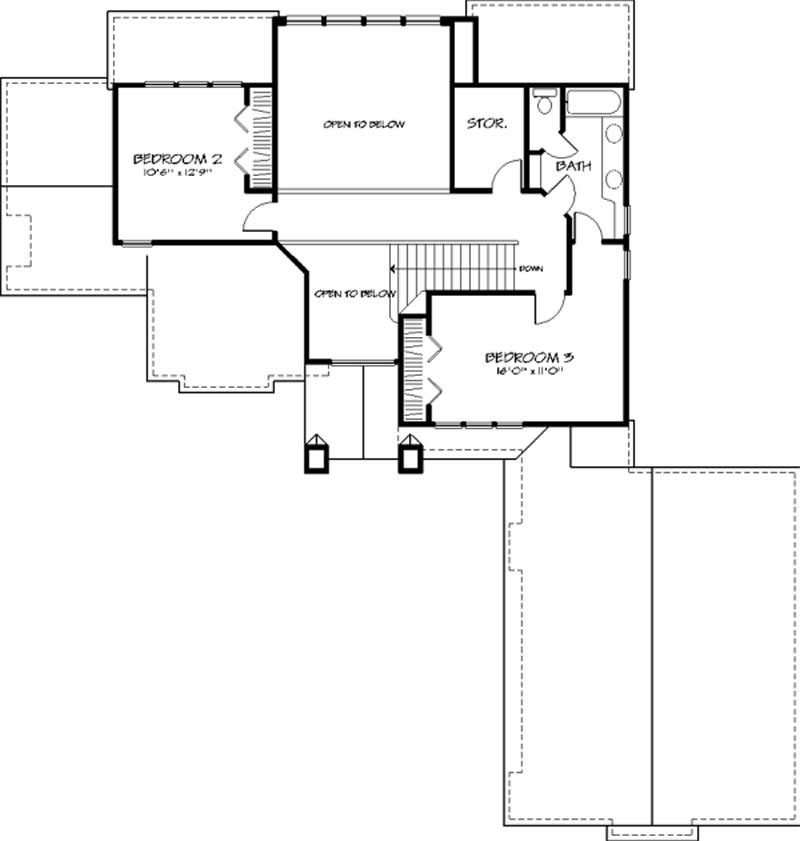 Floor Plan Second Story of Cape Cod Plan #146-1330