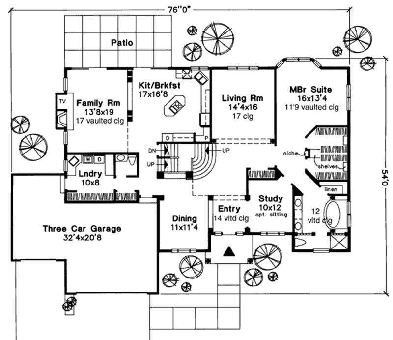 Floor Plan First Story of Cape Cod Plan #146-1332