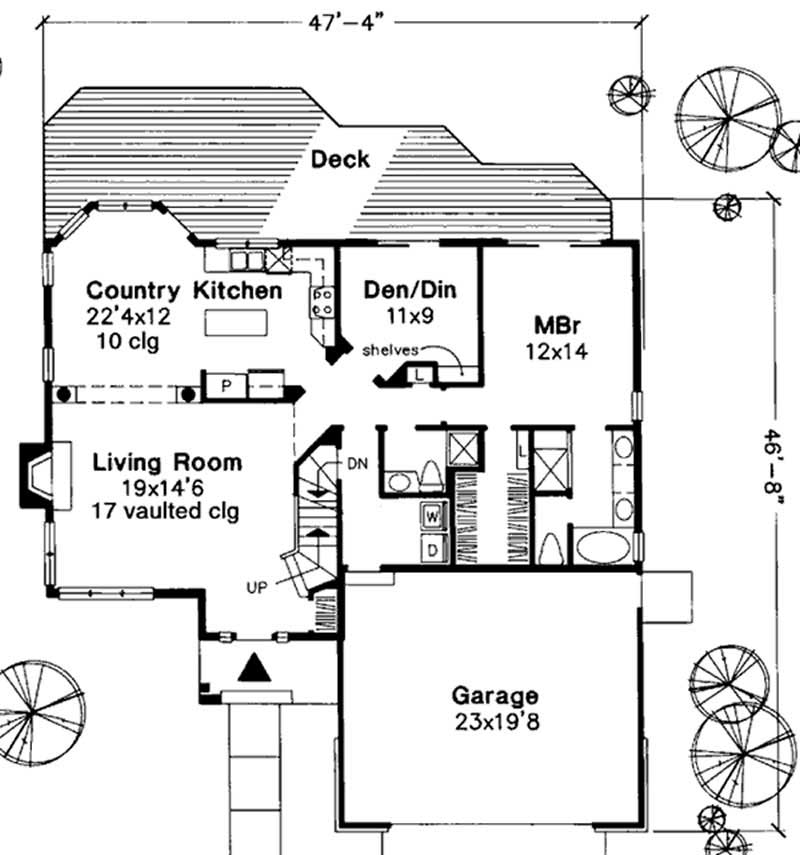 Floor Plan First Story of Cape Cod Plan #146-1334