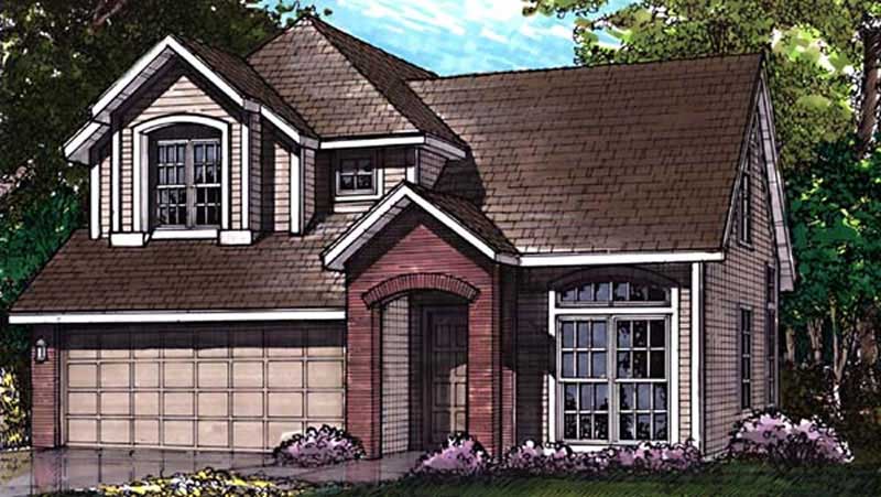 Front view of Country home (ThePlanCollection: House Plan #146-1337)