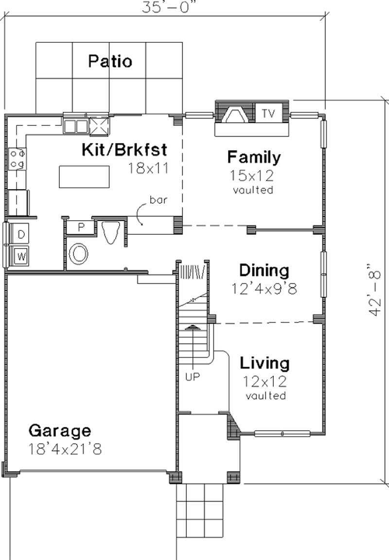 Floor Plan First Story of Country Plan #146-1337