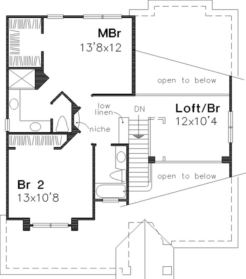 Floor Plan Second Story of Country Plan #146-1337