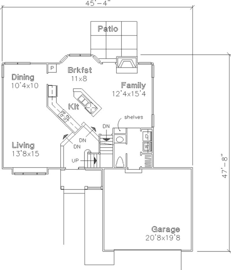 Floor Plan First Story of Country Plan #146-1338